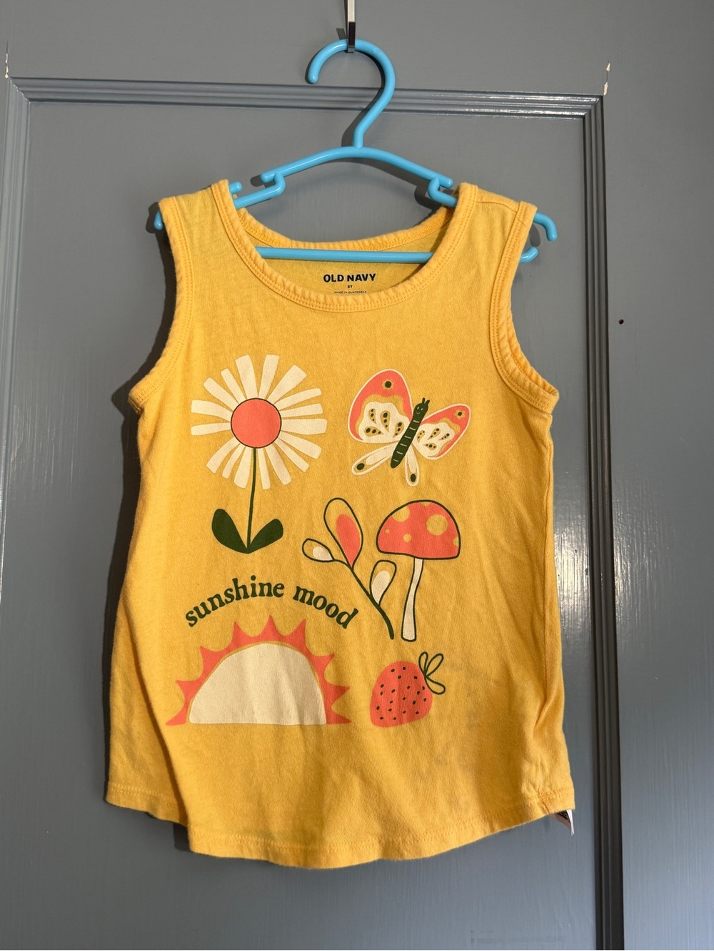 Old Navy Yellow Girls' Tank Top with Floral & Butterfly Print